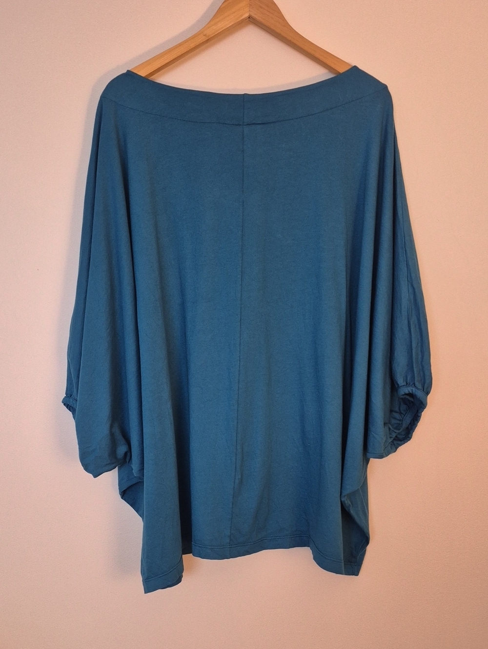 NWT Bryn Walker Teal Wilder Top Dolman Sleeve Tunic Lagenlook Oversized L/14/16 - Picture 3 of 10